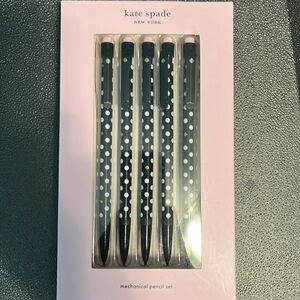 Kate spade mechanical 5 pencil set black white polka dot